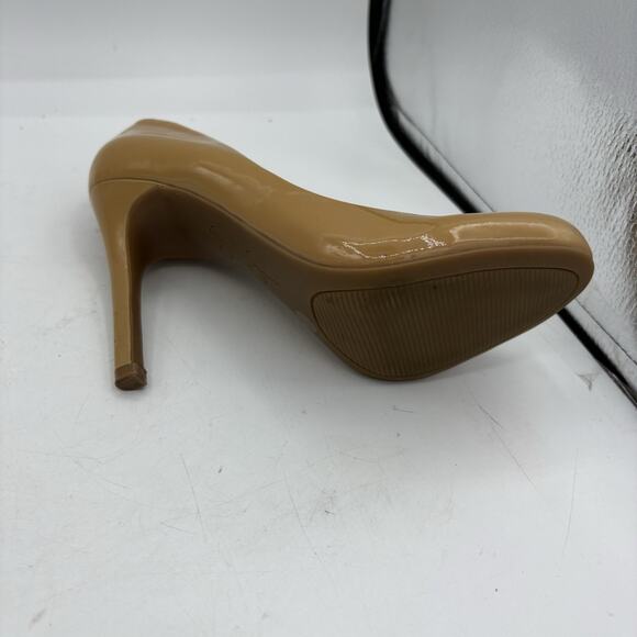 Jessica Simpson‎ Heels Womens Size 7.5 B Leather Calie Pump 4” Nude Tan - Picture 10 of 11